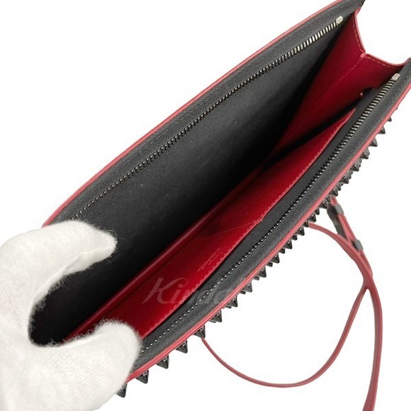 Christian Louboutin Trick Track 3way Studded Leather Clutch Bag Black - Picture 7 of 8